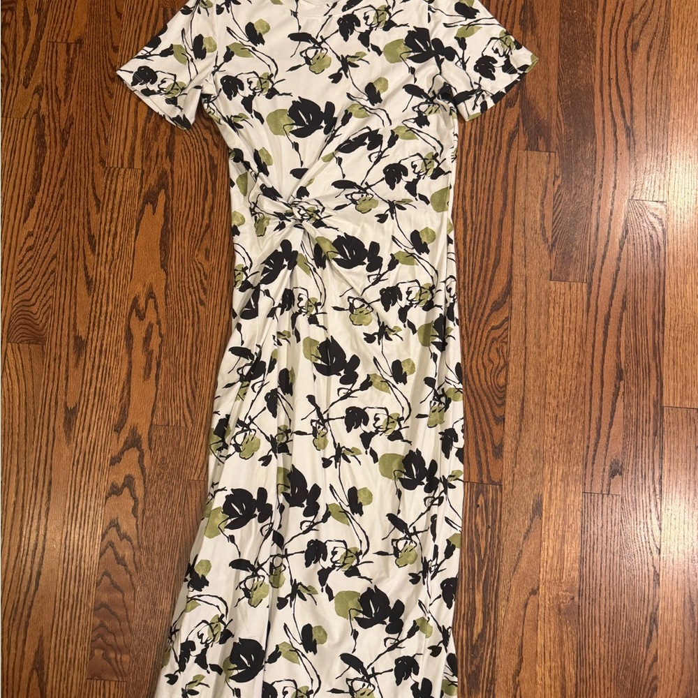 Tanya Taylor Black, white and Green Floral Maxi Dress